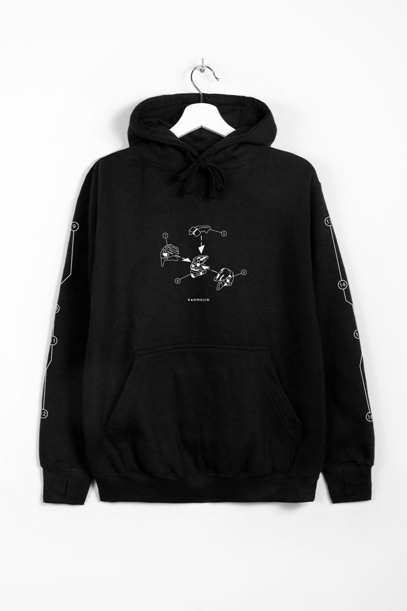 anime Hoodies streetwear Mecha • Hoodie Black - kaomoji