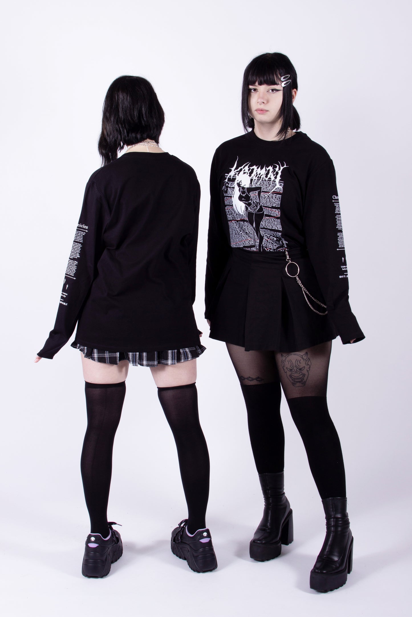 anime Longsleeves streetwear Chronicles • Long Sleeve Black - kaomoji