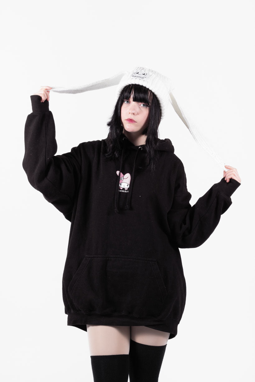 anime Headwear streetwear Bunny Knitted • Distressed Beanie White - kaomoji