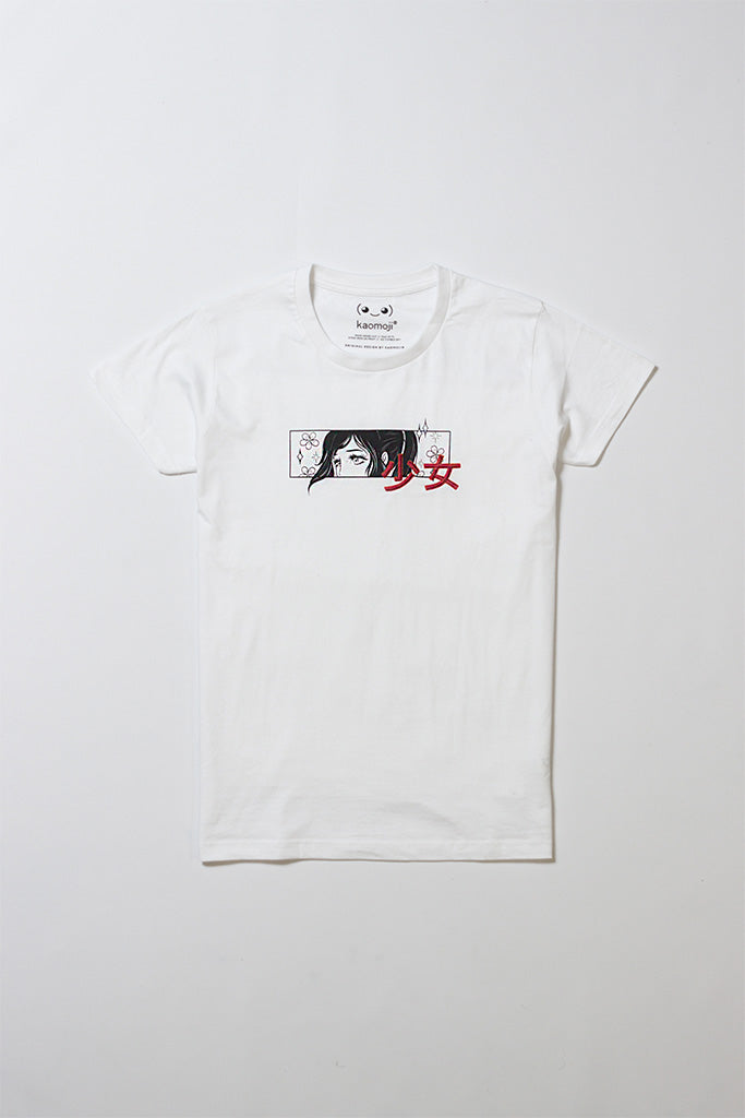 kaomoji binge watch collection t-shirt shoujo shonen white  - Japanese/Anime-inspired clothing | shop T-shirts, hoodies, sweaters, socks, accessories and more at Kaomoji