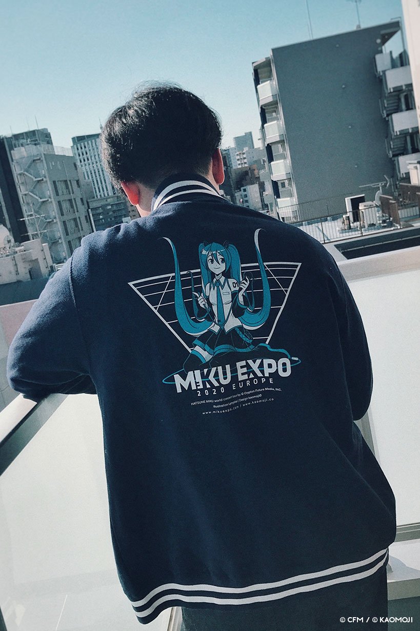 kaomoji x miku expo 2020 jacket model shot photograph