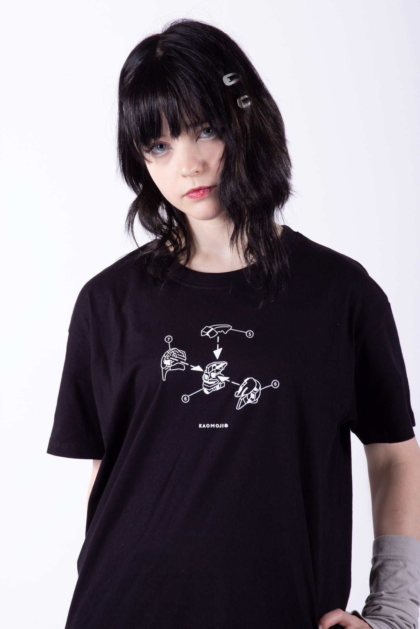 anime T-Shirts streetwear Mecha • T-shirt Black - kaomoji