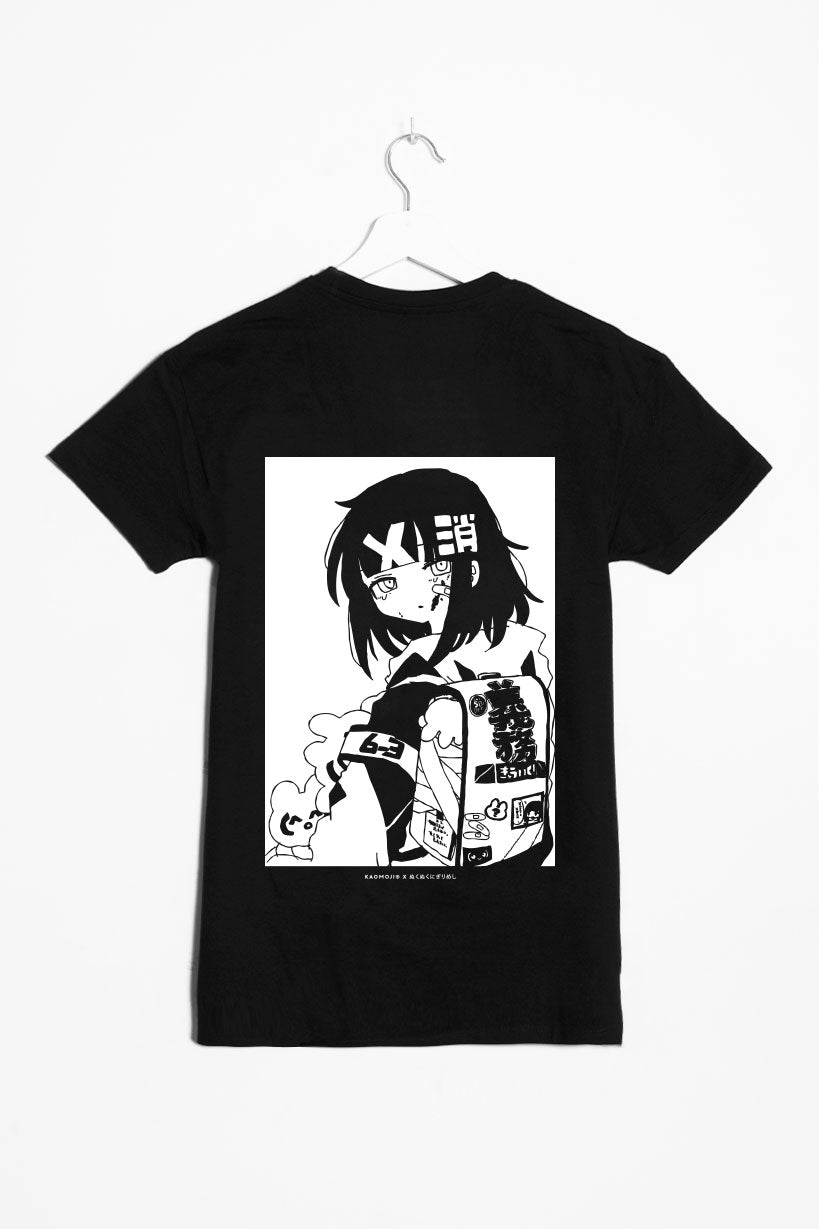 anime T-Shirts streetwear Koukousei • T-shirt Black - kaomoji