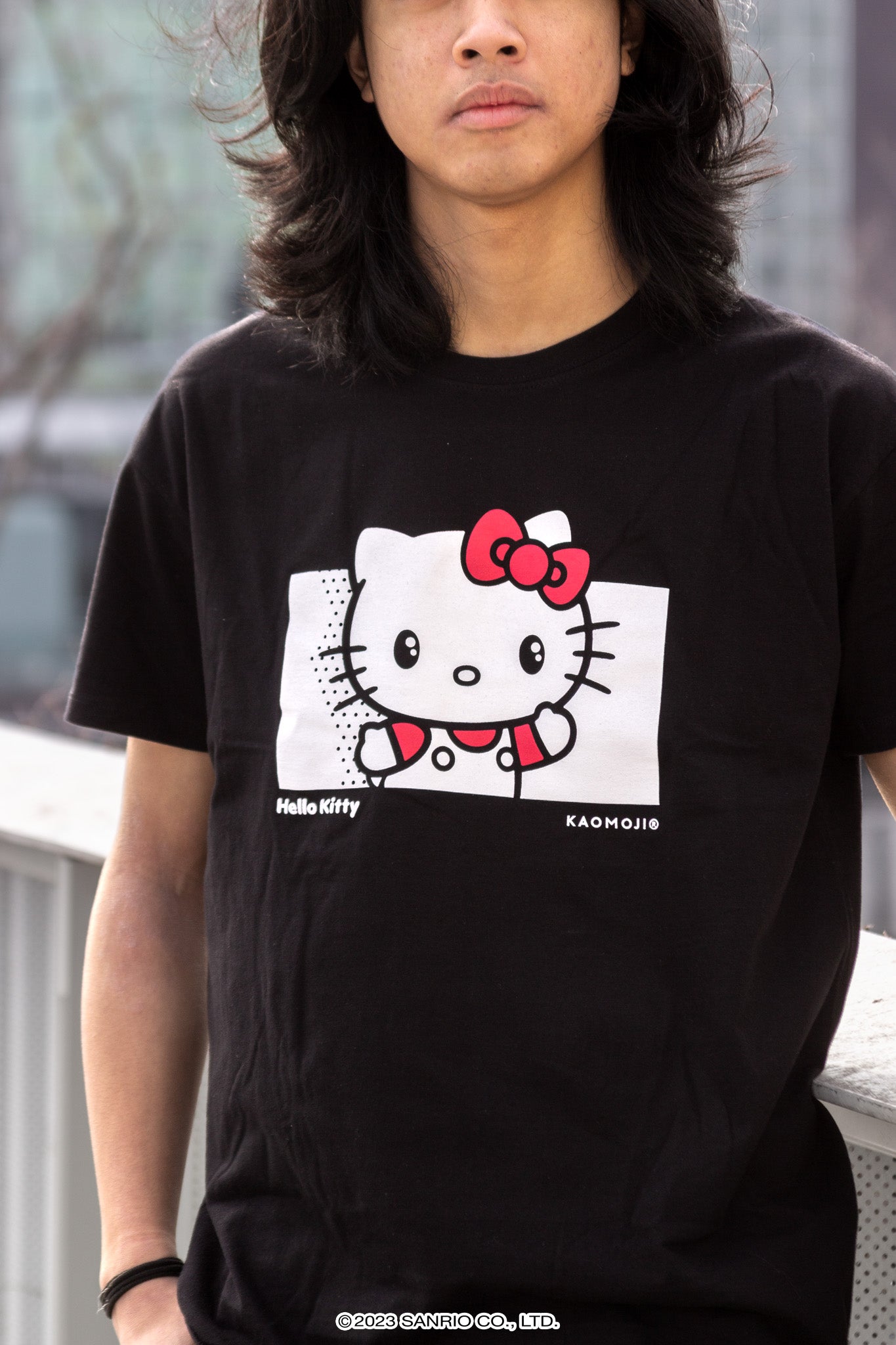 anime T-Shirts streetwear Hello Kitty • T-shirt Black - kaomoji
