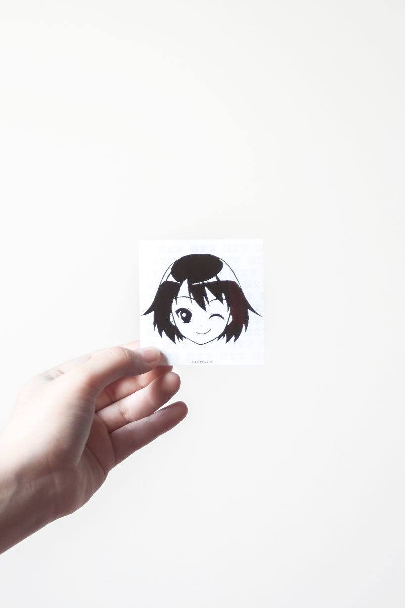 anime Stickers streetwear Winky face • Sticker - kaomoji
