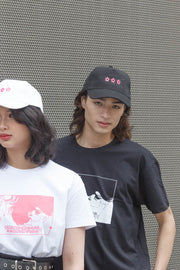 anime Headwear streetwear Sakura Petal • Cap Black - kaomoji