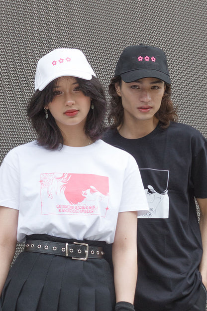 anime Headwear streetwear Sakura Petal • Cap Black - kaomoji