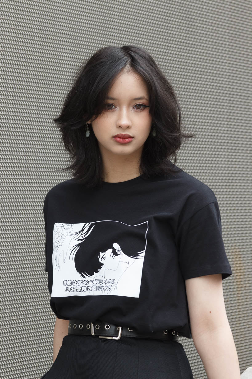 anime T-Shirts streetwear Blossom • T-shirt Black - kaomoji