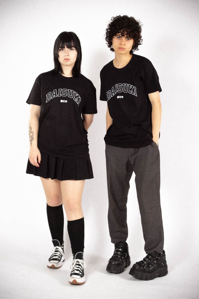 anime T-Shirts streetwear Daisuki • T-shirt Black - kaomoji