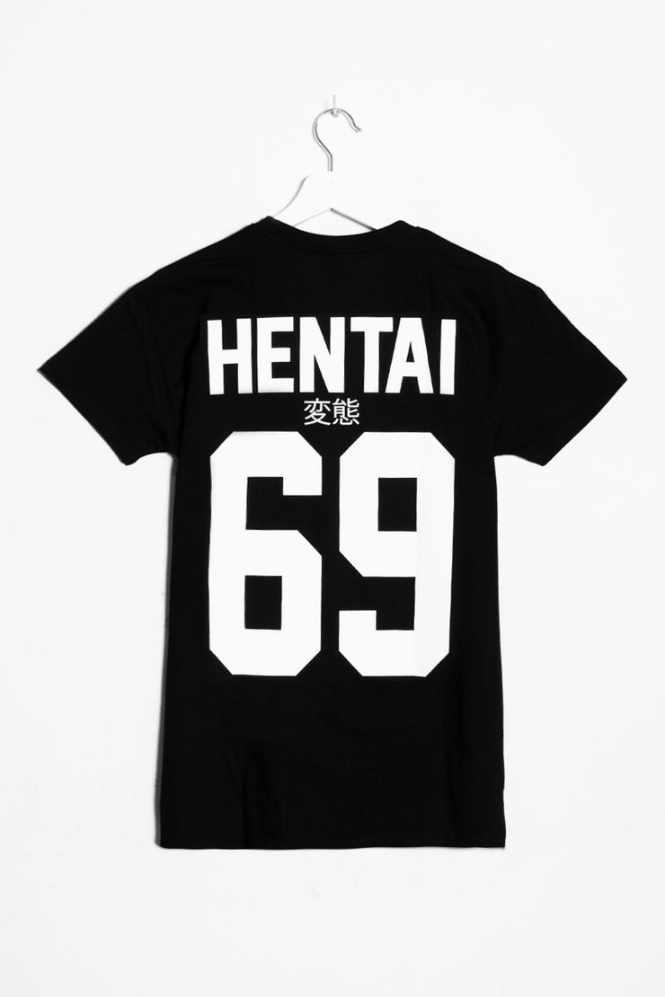 anime T-Shirts streetwear Hentai 69 • T-shirt Black - kaomoji
