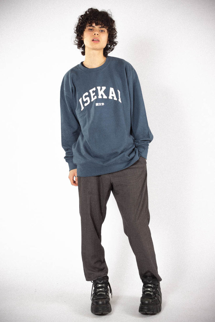 anime Sweaters streetwear Isekai • Sweater Blue - kaomoji