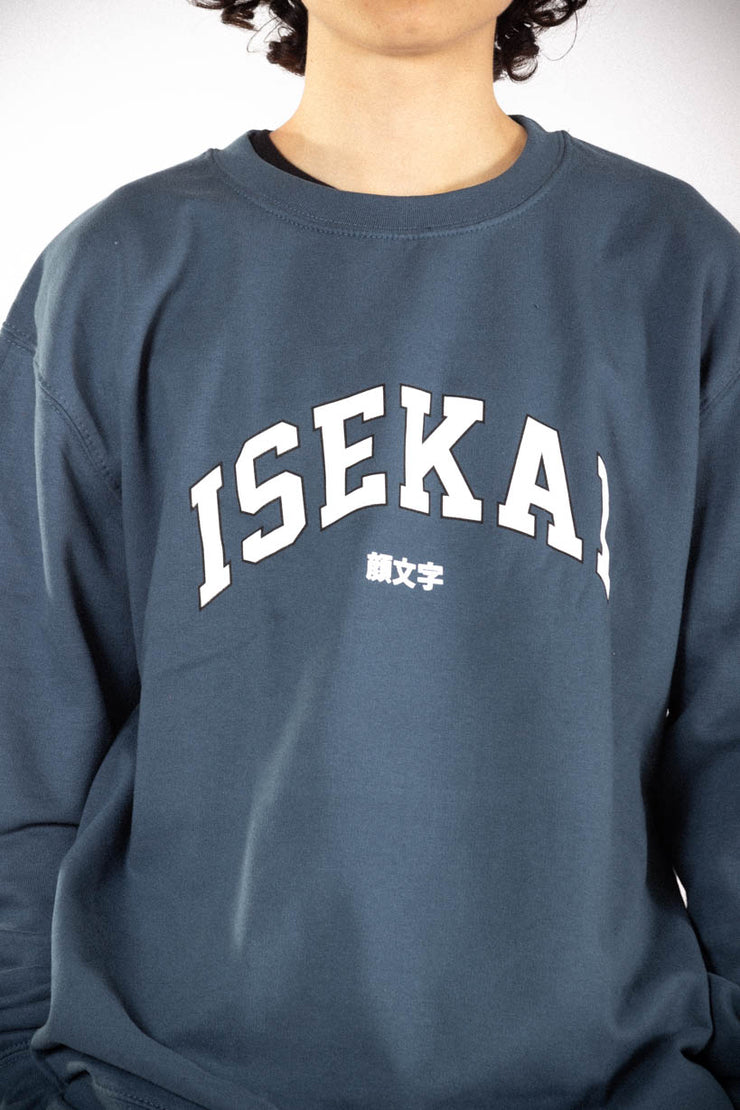 anime Sweaters streetwear Isekai • Sweater Blue - kaomoji