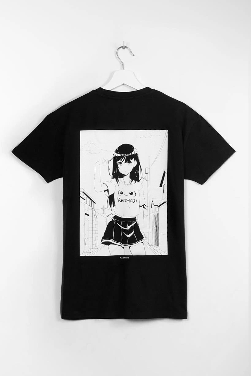 anime T-Shirts streetwear Keiko • T-shirt Black - kaomoji