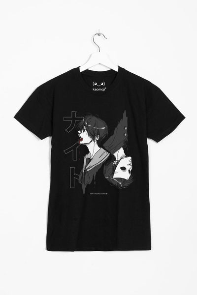 anime T-Shirts streetwear Knite x kaomoji • T-shirt Black Cosplay - kaomoji