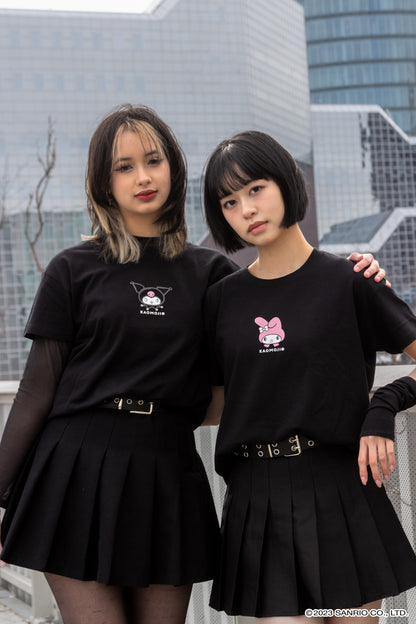 anime T-Shirts streetwear Kuromi • T-shirt Black - kaomoji