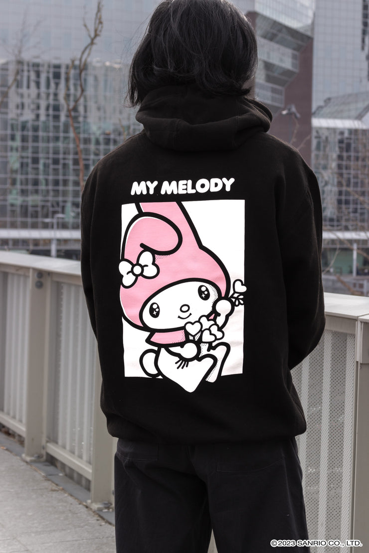 anime Hoodies streetwear My Melody • Hoodie Black - kaomoji