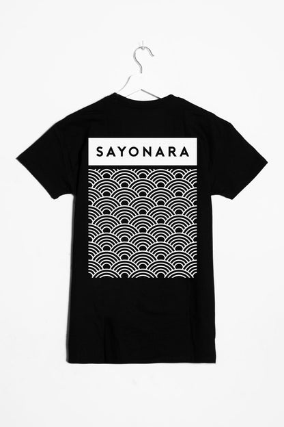 anime T-Shirts streetwear Sayonara • T-shirt Black - kaomoji