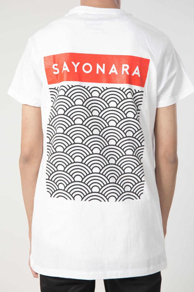 anime T-Shirts streetwear Sayonara • T-shirt White - kaomoji