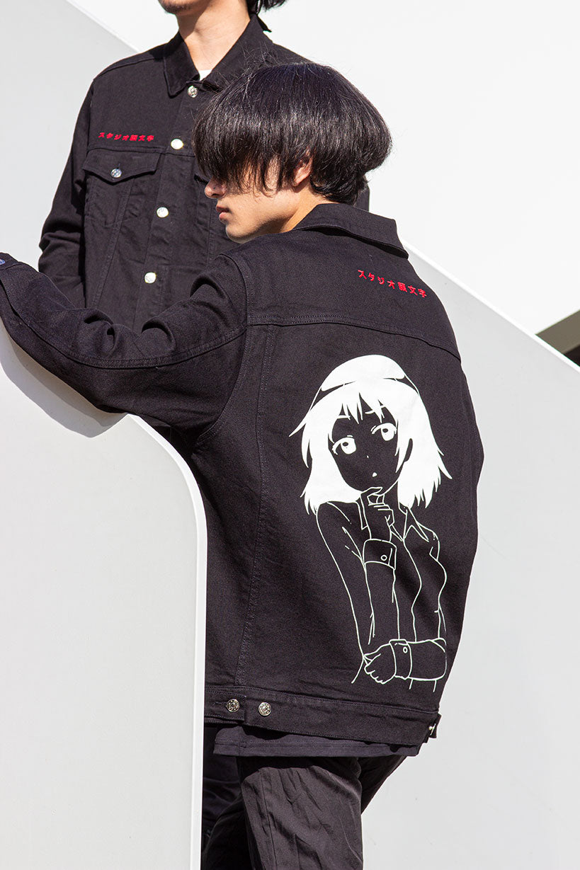 anime Jackets streetwear Studio Kaomoji • Denim Jacket - kaomoji