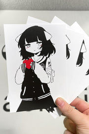 anime Stickers streetwear Kuma Print • Valentines Card - kaomoji