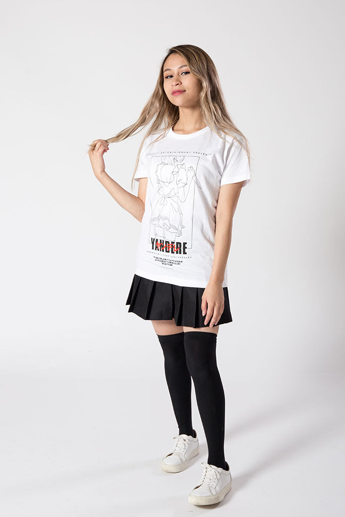 anime T-Shirts streetwear Yandere • T-shirt White - kaomoji