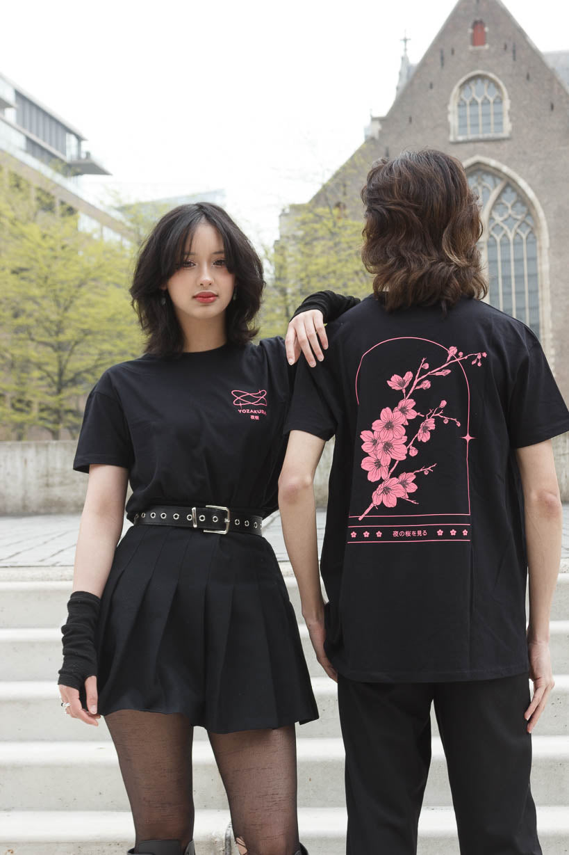 anime T-Shirts streetwear Yozakura • T-shirt Black - kaomoji