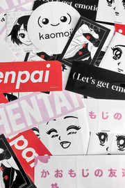 anime Stickers streetwear Winky face • Sticker - kaomoji