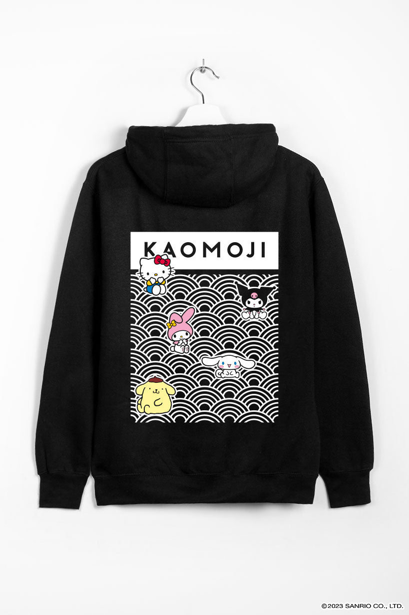 anime Hoodies streetwear Hello Kitty And Friends • Hoodie Black - kaomoji