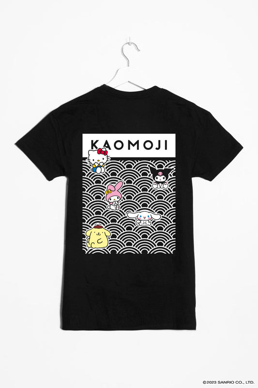 anime T-Shirts streetwear Hello Kitty And Friends • T-shirt Black - kaomoji