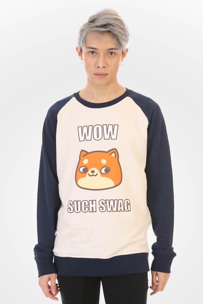 anime Sweaters streetwear Doge sweater • Sweater Navy - kaomoji